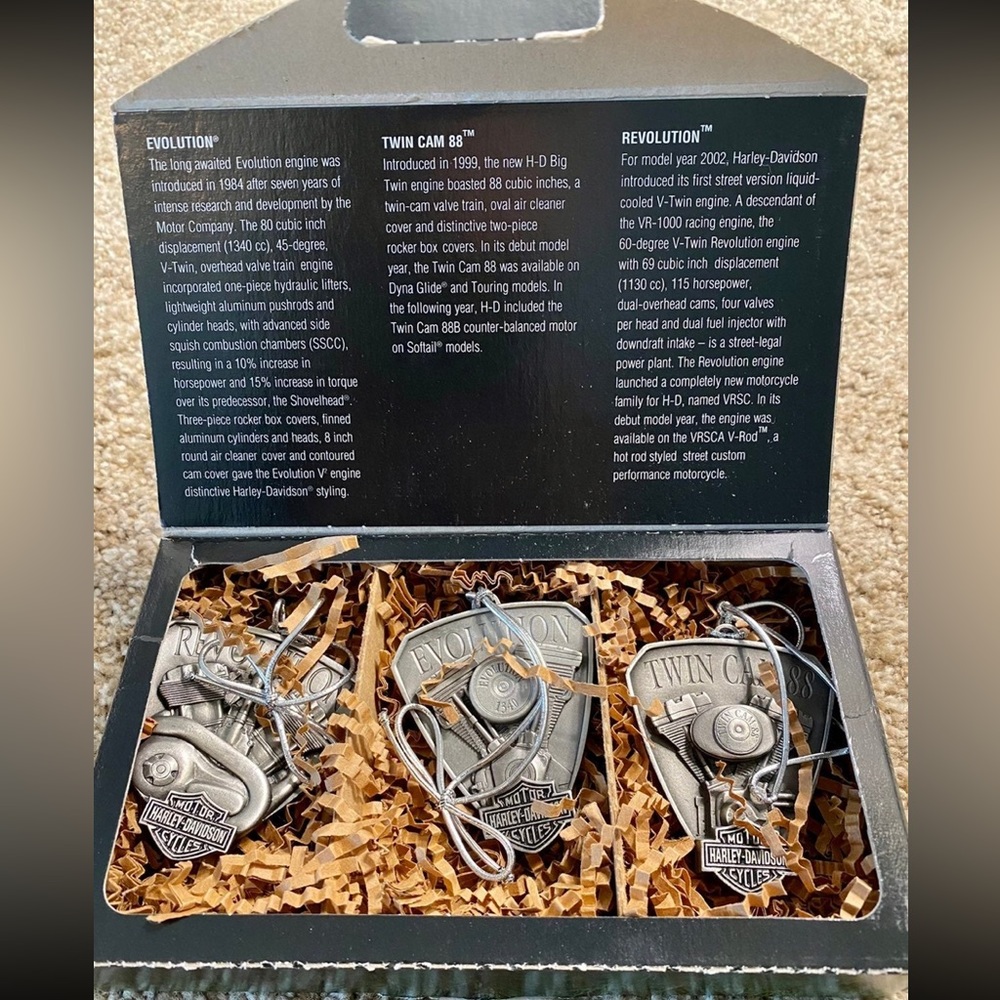 Vintage Harley Davidson 2001 Ornaments Set New